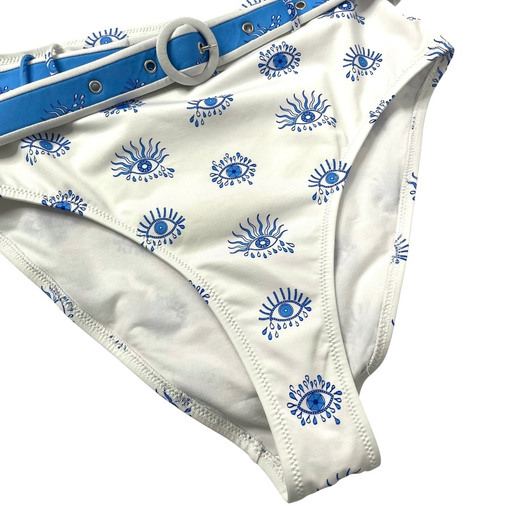 Paolita Kaleidoscope Eyes Crossover Bikini one shoulder top set Size S blue - Picture 5 of 8